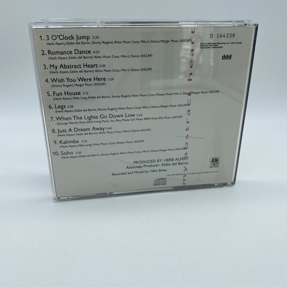 Herb Alpert –My Abstract Heart (CD, 1989, A&M Records) First Edition Smooth Jazz - Picture 3 of 5